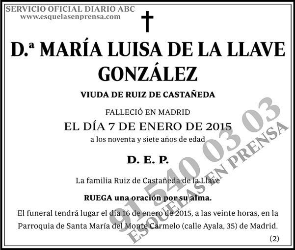 María Luisa de la Llave González